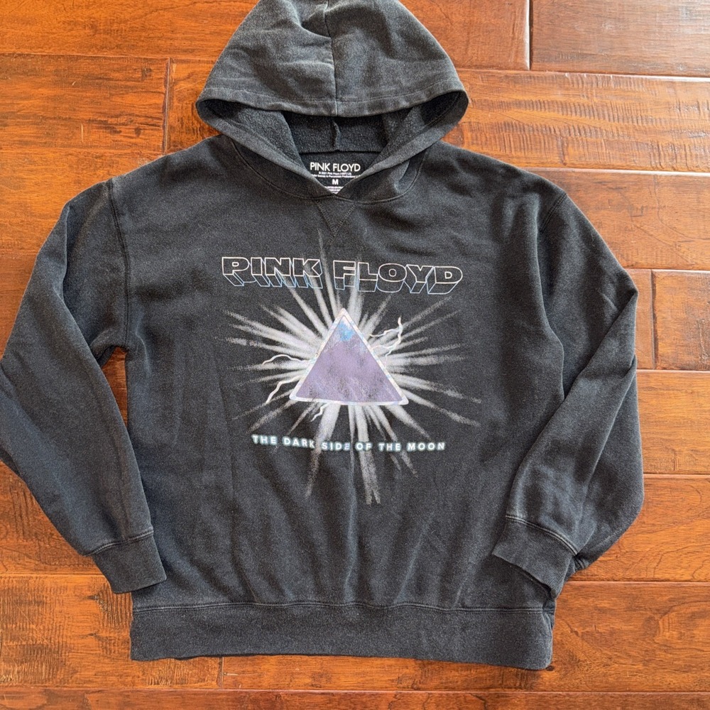Pink Floyd 2021 The Dark Side Of The Moon Gray Hoodie Size Medium Pullover